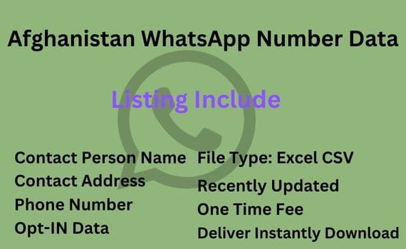 阿富汗 Whatsapp 号码数据库