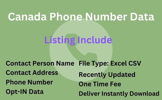 加拿大电话号码数据库